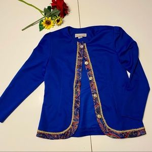 Vintage Pablo Collection Blue Gold Blazer 10
